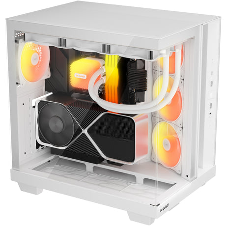 Silenzio! alloggiamento midi tower base luminosa 500 lx (bianco | 2x USB-A | 1x USB-C | RGB | finestra)