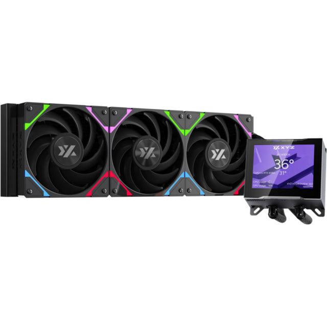 Xyz pc gear hydroview aio 360 raffreddamento ad acqua (nero, argb, pwm)
