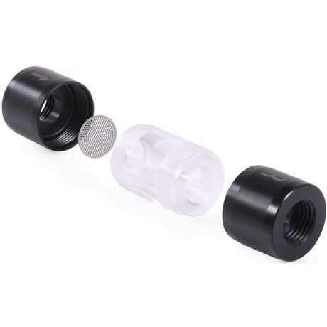 Alphacool eiszapfen filtro in linea acrilico acetalico g1 4 filettatura interna (nero trasparente)