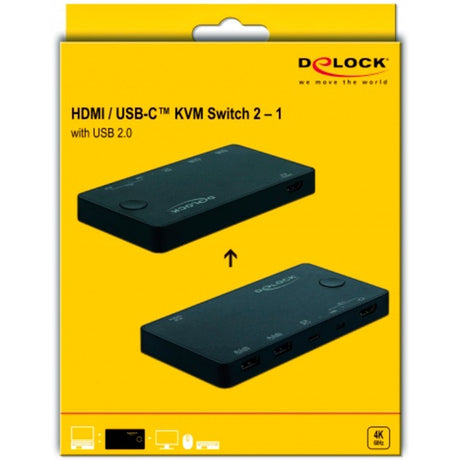 Delock Switch KVM HDMI USB-C 4K 60 Hz con switch KVM USB 2.0