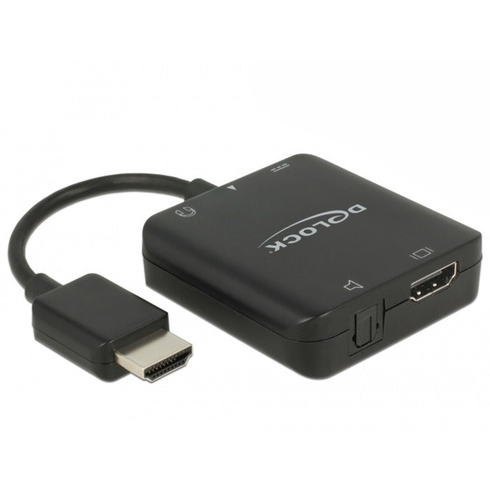 Delock Adattatore compatto per estrattore audio HDMI (nero, 0,3 metri, 4k 60hz)