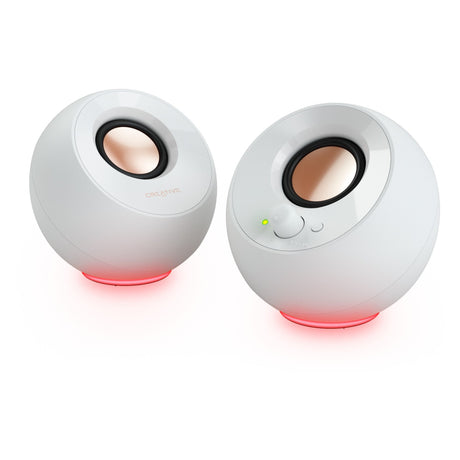 Altoparlante per PC Creative Pebble SE (bianco, Bluetooth, USB-C, AUX, RGB)
