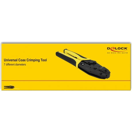 Pinza a crimpare coassiale universale Delock (nero giallo, 7 diametri)