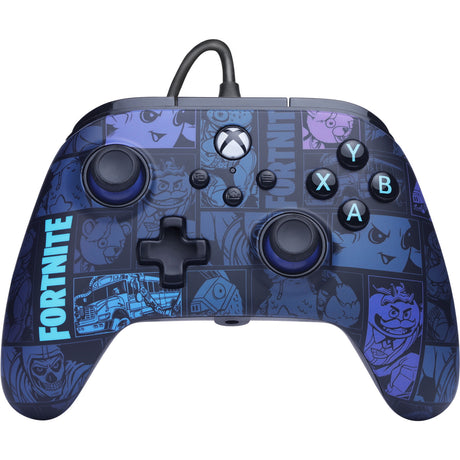 Controller Powera Advantage con cavo per xbox serie x|s - fortnite: Victory Royale (blu scuro, xbox serie x|s, xbox one, PC)
