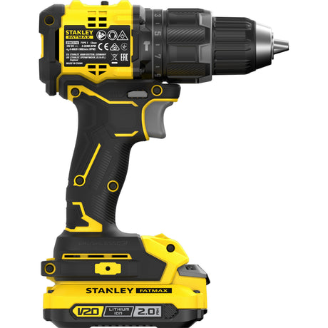 Trapano avvitatore a percussione Stanley Fatmax V20 18V (nero giallo, 2 batterie e caricabatterie inclusi, con custodia)
