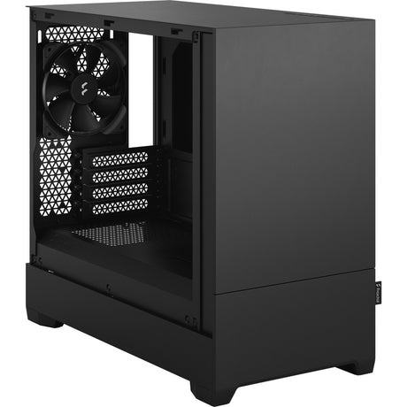 Design frattale pop mini alloggiamento midi tower solido nero silenzioso (nero | 2x USB-A)