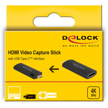 Delock Chiavetta di acquisizione video HDMI Adattatore USB-C (nero)
