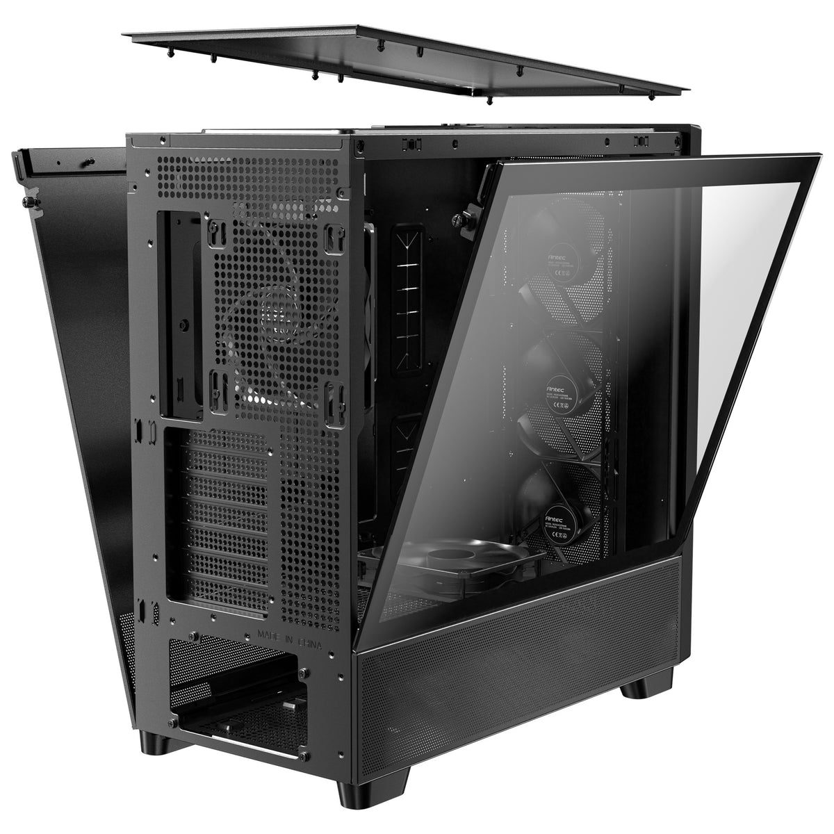 Custodia Antec Flux Midi Tower (nero | 2x USB-A | 1x USB-C | vetro temperato)