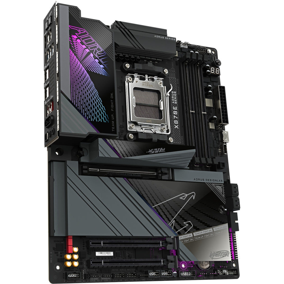 Scheda madre Gigabyte x870e aorus master socket am5 (nera, raid, 5 GB LAN, Wi-Fi 7, BT, audio, ATX)