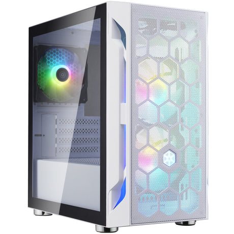 Silverstone fara h1m pro custodia midi tower (bianco | 3x USB-A | RGB | finestra)
