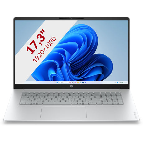 Hp omnibook 3 17-dp0003ndx (e70hgea) 17.3 laptop (zilver | ryzen 3 30 | radeon 610m | 8 gb | 256 gb ssd)