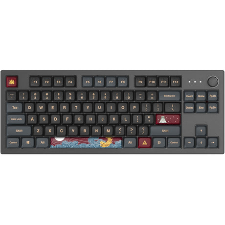 Tastiera meccanica Montech mkey dark tkl rgb (nera, layout us (qwerty), gateron g pro giallo, 80% (tkl), sostituibile a caldo, rgb, pbt)