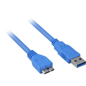 Cavo Sharkoon da USB-A 3.0 a micro USB-B 3.0 (blu, 1 metro)