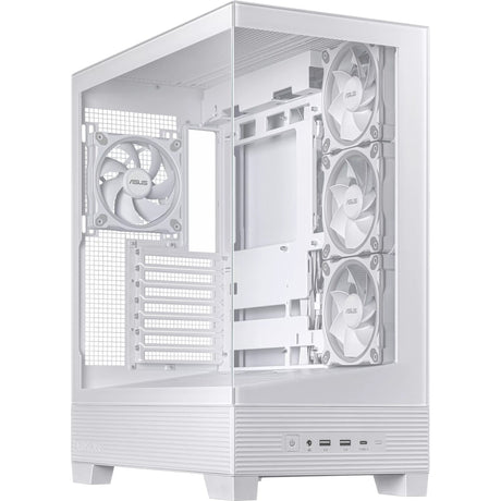 Custodia midi tower Asus a31 plus (bianco | 2x USB-A | 2x USB-C | vetro temperato)