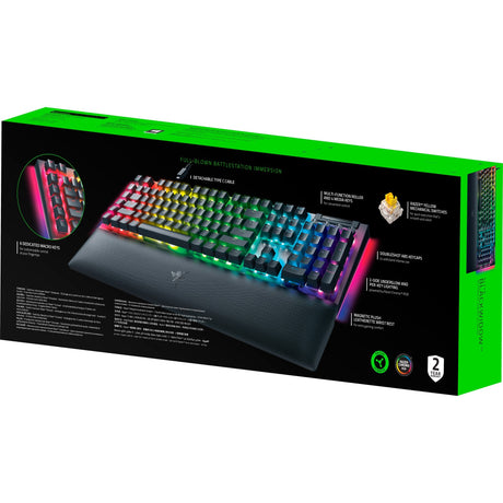 Razer blackwidow v4, tastiera da gioco (nera, layout us, gialla, led rgb, doubleshot abs)