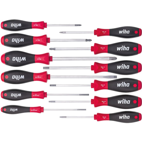 Set cacciaviti Wiha 302hk12 | Slot da 12 pezzi ph pzd tx | maniglie multicomponente | lama tonda | 1 pezzo - 41002