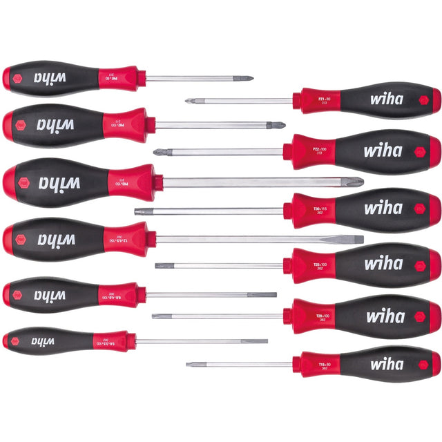Set cacciaviti Wiha 302hk12 | Slot da 12 pezzi ph pzd tx | maniglie multicomponente | lama tonda | 1 pezzo - 41002