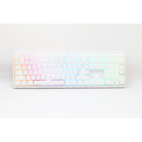 Tastiera da gioco meccanica Ducky zero 6108 rgb bianco puro (bianca, layout us (qwerty), cherry mx2a speed silver, 100%, LED rgb, double-shot pbt, hot swap, 2,4 ghz | bluetooth | usb-c)