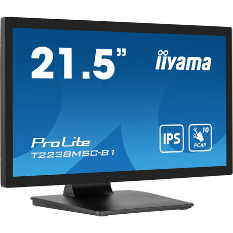 Monitor touchscreen Iiyama prolite t2238msc-b1 21,5 (nero (opaco), HDMI, porta display, 2x USB-A, USB-B)