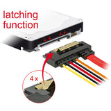 Delock spina di alimentazione sata 7 pin + molex 4 pin > adattatore sata 22 pin ad angolo retto (nero rosso)