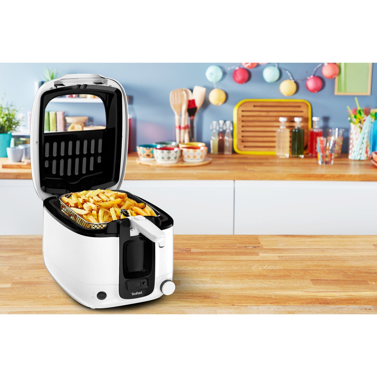 Friggitrice Tefal super uno fr3140 (bianco nero, 2,2 litri)