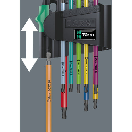 Wera set chiavi esagonali torx 967 9 tx bo multicolore 1 sb (9 pezzi, torx da t8 a t40)