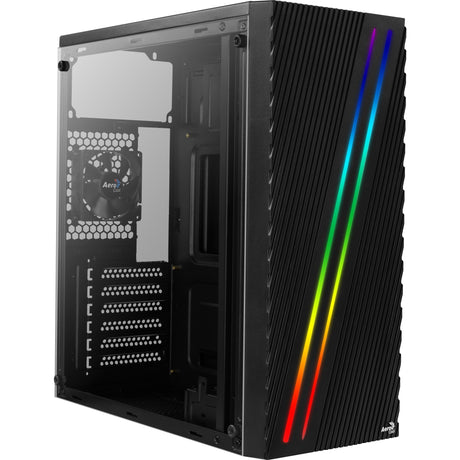 Custodia midi tower Aerocool streak (nera | 3x USB-A | RGB | finestra)