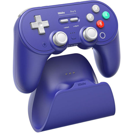 Gamepad bluetooth 8bitdo pro 3 (viola bianco, switch 1 2, pc, android, usb bluetooth 2.4 ghz)