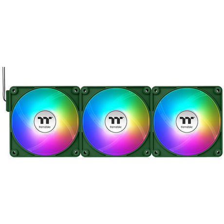 Thermaltake ct120 ex reverse argb sync pc cooling fan racing green (3-fan pack) case fans (groen, 3 stuks, 120 x 120 x 25 mm, pwm)