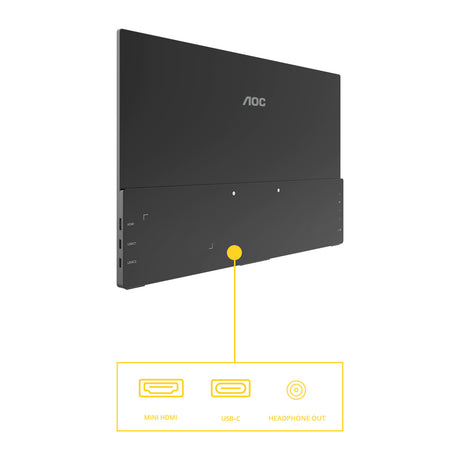 Monitor Aoc 16t20e2 15.6 (nero, 1x mini HDMI, 1x USB-C, audio)