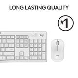 Set desktop combinato tastiera e mouse wireless silenzioso Logitech mk295 (grigio, layout internazionale USA (qwerty), 100%)