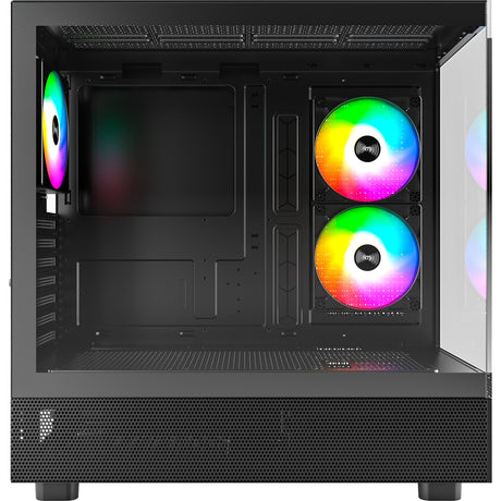 Custodia midi tower Montech xr (nera | 2x USB-A | 1x USB-C | RGB | vetro temperato)
