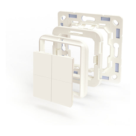 Interruttore da parete Shelly blu 4 + interruttore adattatore busch-jaeger (bianco, bluetooth 4.2)