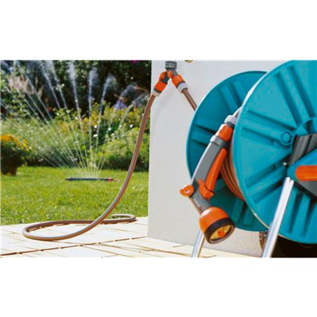 Gardena distributore d'acqua a 2 vie 26,5 mm (g 3 4 ) pezzo rubinetto (grigio arancione, 938-20)
