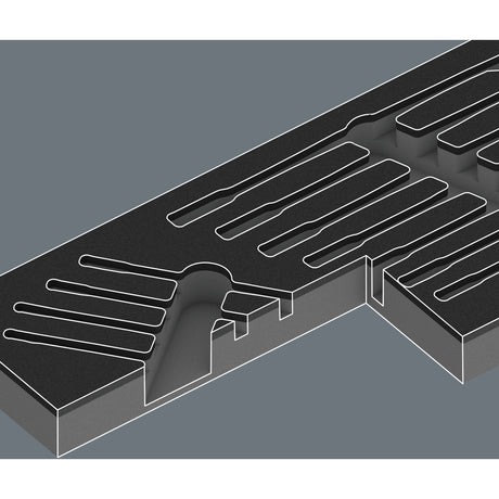Inserto in schiuma Wera 9733 con set di interruttori jolly 6001 1, chiave da 11 pezzi (nero grigio)