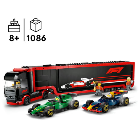 Lego City F1 Truck con set da gioco per auto F1® RB20 e AMR24 - 60445