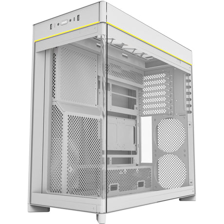 Custodia midi tower Montech HS02 (bianco | 2x USB-A | 1x USB-C | RGB | vetro temperato)