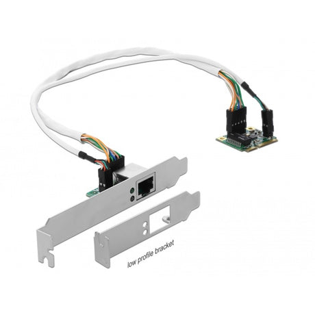 Delock mini pcle i o pcle half size 1x adattatore di rete lan gigabit (basso profilo)