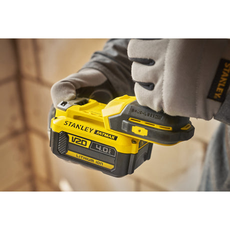 Avvitatore a percussione Stanley fatmax v20 18v (nero giallo, batteria e caricabatterie inclusi, con custodia)