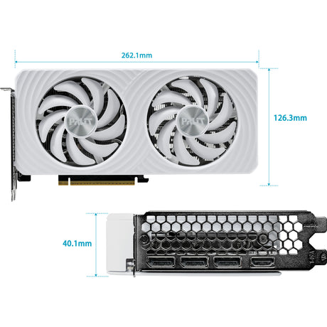 Scheda grafica Palit geforce rtx 5060 oc bianca da 8 GB (bianca, dlss 4, 3x display port, 1x hdmi 2.1)
