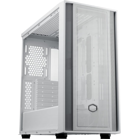 Custodia midi tower Cooler master masterbox 600 lite (bianco | 2x USB-A | 1x USB-C | RGB | vetro temperato)