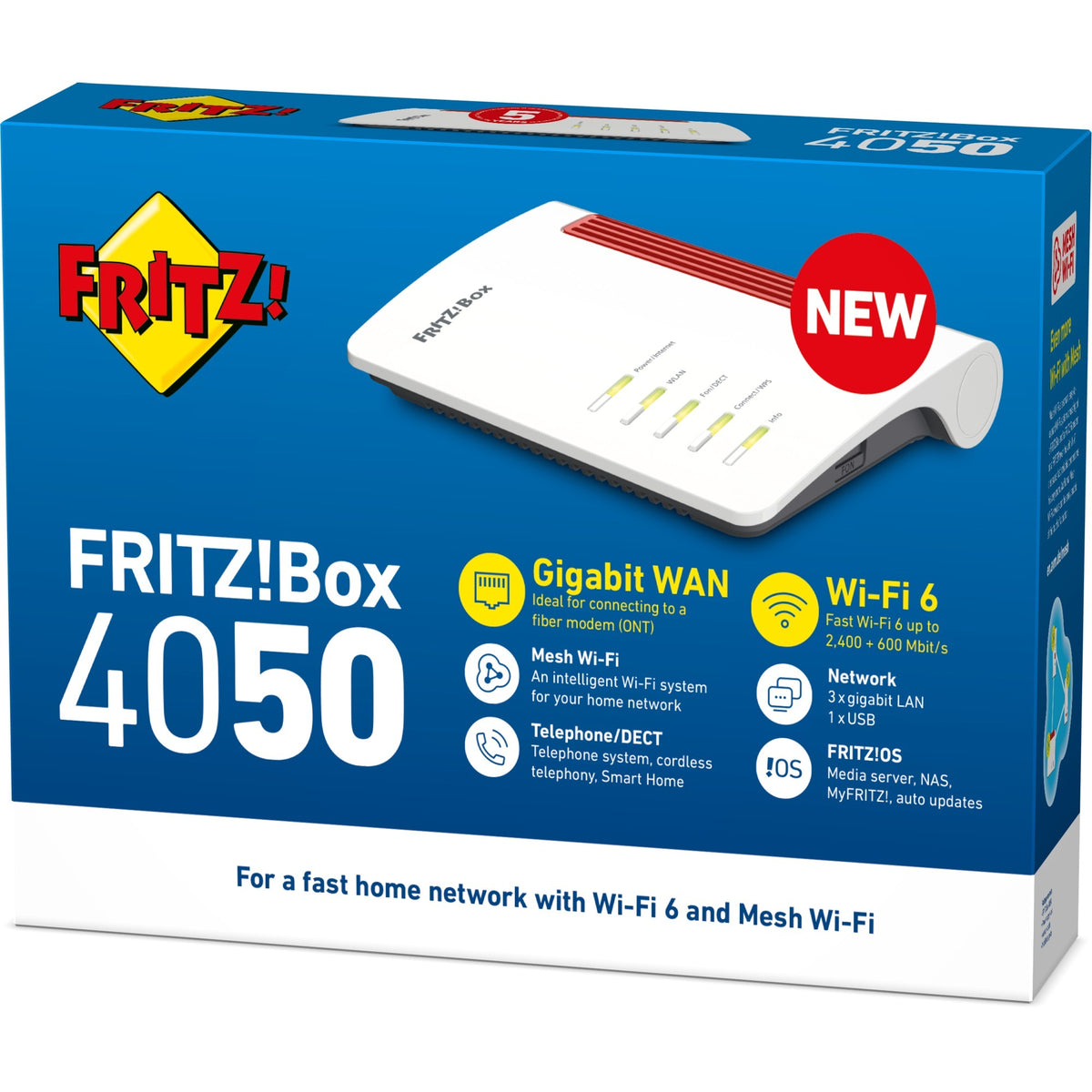 Fritz! router internazionale box 4050 edition (bianco rosso, mesh wi-fi)