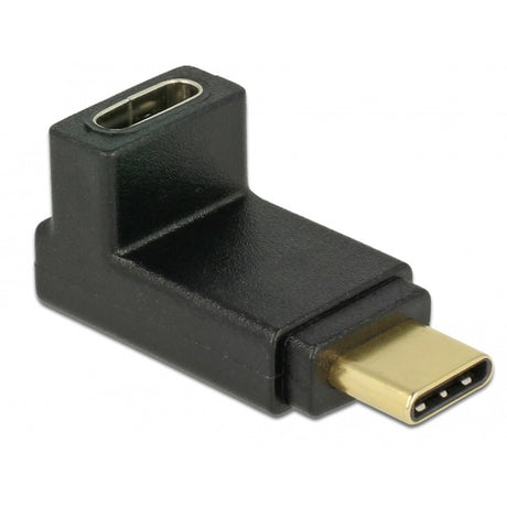 Delock Adattatore USB 10Gbps (USB 3.1 Gen 2) da USB-C (maschio) a USB-C (femmina) angolato (su giù) (nero)