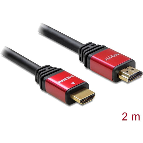 Delock HDMI ad alta velocità – HDMI maschio > Cavo HDMI maschio (nero, 2 metri)