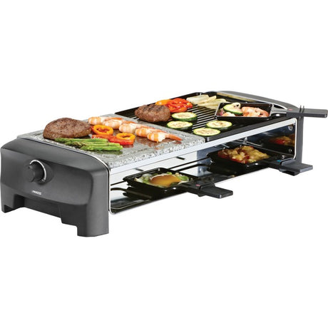 Set gourmet per party grill raclette Princess con 8 pietre (grigio nero)