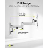 Supporto a parete per TV Goobay caravan fullmotion (m), montaggio a parete da 13 a 43 pollici (argento)
