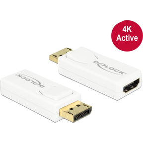 Delock adattatore da displayport a hdmi 4k (bianco)