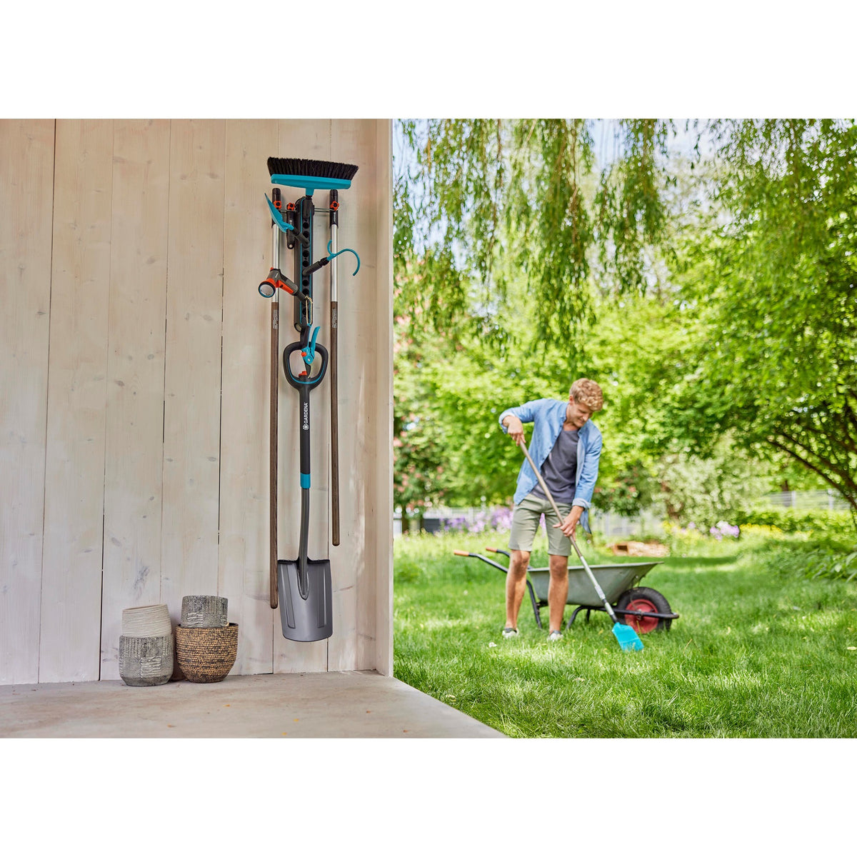 Gardena combisystem portautensili porta flex (grigio scuro turchese)