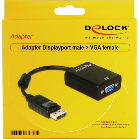 Adattatore Delock displayport 1.1 > vga (nero)