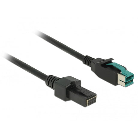 Cavo USB alimentato Delock maschio 12 V > 2 x 4 pin maschio per stampanti e terminali POS (nero, 2 metri)